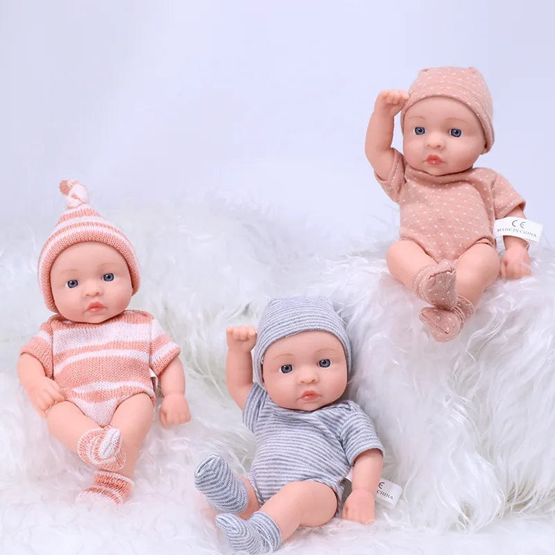 Planet Gates 20CM Reborn Baby Doll Toddler Real Soft Touch Mini Soft and Full Body Silicone Reborn Toddler Doll lifelike Newborn Doll Toys