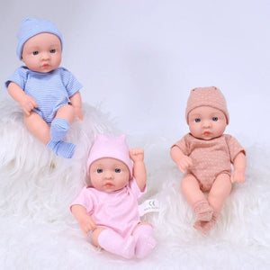 Planet Gates 20CM Reborn Baby Doll Toddler Real Soft Touch Mini Soft and Full Body Silicone Reborn Toddler Doll lifelike Newborn Doll Toys