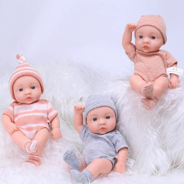 Planet Gates 20CM Reborn Baby Doll Toddler Real Soft Touch Mini Soft and Full Body Silicone Reborn Toddler Doll lifelike Newborn Doll Toys