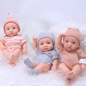 Planet Gates 20CM Reborn Baby Doll Toddler Real Soft Touch Mini Soft and Full Body Silicone Reborn Toddler Doll lifelike Newborn Doll Toys