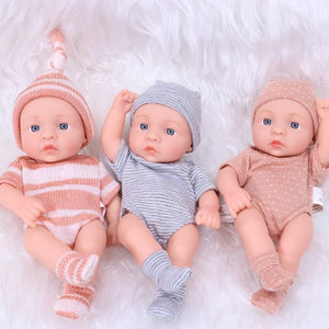 Planet Gates 20CM Reborn Baby Doll Toddler Real Soft Touch Mini Soft and Full Body Silicone Reborn Toddler Doll lifelike Newborn Doll Toys