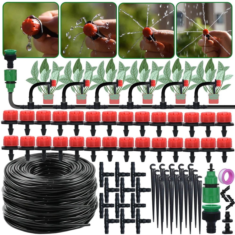 Planet Gates 20Meters-24Drippers KESLA Garden Drip Irrigation Automatic Watering System Kit 1/4'' Nozzles for Bonsai Pot Plant Lawn Flower Vegetable Greenhouse