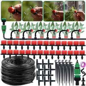 Planet Gates 20Meters-24Drippers KESLA Garden Drip Irrigation Automatic Watering System Kit 1/4'' Nozzles for Bonsai Pot Plant Lawn Flower Vegetable Greenhouse