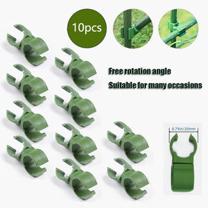 Planet Gates 20mm Diameter / 10pcs 10pcs 360° Adjustable PE Plastic Universal Buckle for Horticultural Accessories - Round Pipe Rattan Climbing Frame with Plastic Coated Steel Pipe