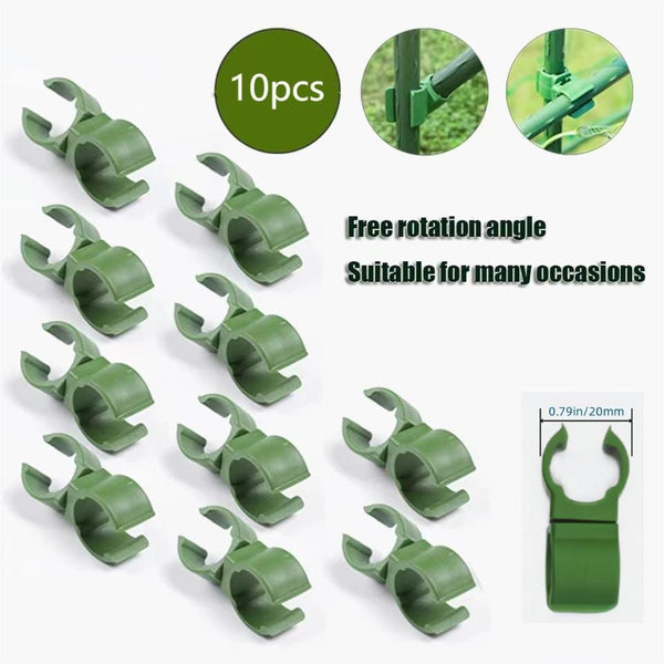 Planet Gates 20mm Diameter / 10pcs 10pcs 360° Adjustable PE Plastic Universal Buckle for Horticultural Accessories - Round Pipe Rattan Climbing Frame with Plastic Coated Steel Pipe