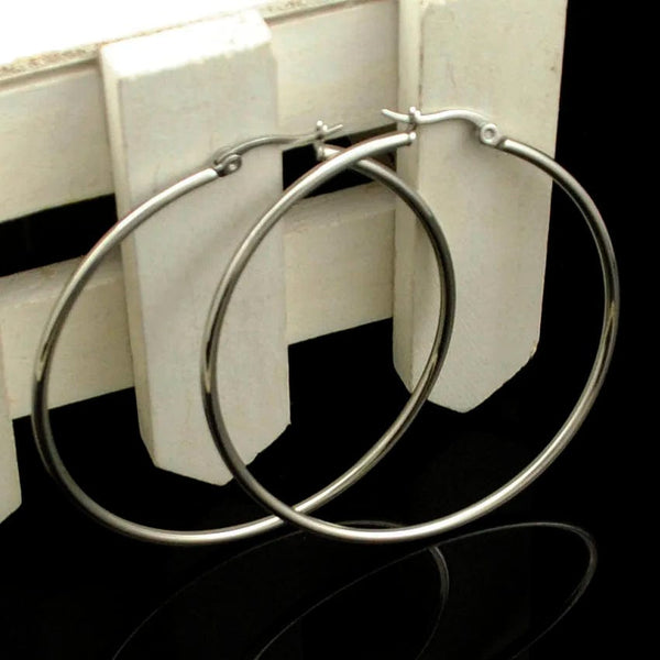 Planet Gates 20mm / Silver CHIMDOU Gold color Stainless Steel Earrings 2024 Women Small or Big Hoop Earrings Party Rock Gift, Two colors wholesale