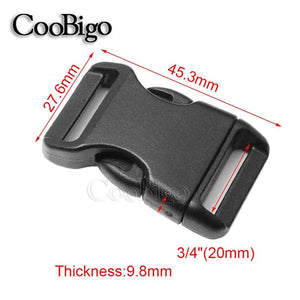 Planet Gates 20mm Webbing 10pcs Quick Side Release Buckle Clip for Paracord Bracelet Outdoor Backpack Bag Strap 10mm 15mm 20mm 25mm Plastic Black Curved