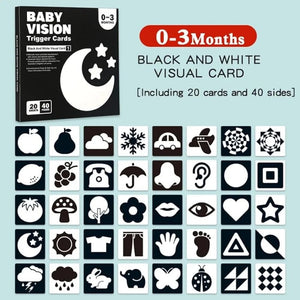 Planet Gates 20Pcs 0-3M / CHINA Montessori 0-12Month Baby Vision Stimulation Cards Black and White Contrast Cards Stimulate Newborn Visual Early Learning Toys