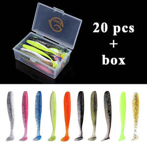 Planet Gates 20pcs 10 / 10 CM / CHINA QXO Fishing Soft Lure Worm With Box Silicone Bait Swimbait Streamer Sea Fishing Spoon Lure 7cm 10cm Wobbler Set