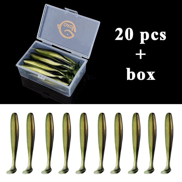 Planet Gates 20pcs 12 / 10 CM / CHINA QXO Fishing Soft Lure Worm With Box Silicone Bait Swimbait Streamer Sea Fishing Spoon Lure 7cm 10cm Wobbler Set