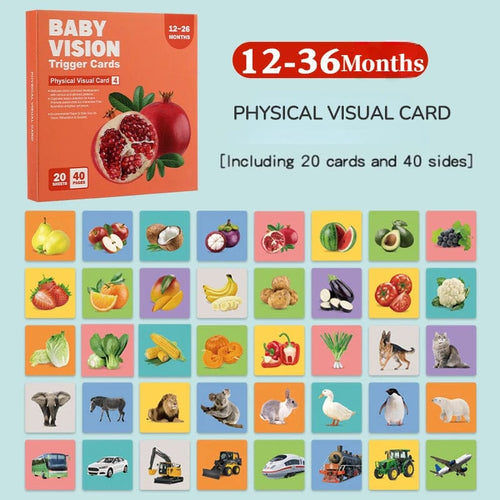 Planet Gates 20Pcs 12-36M / CHINA Montessori 0-12Month Baby Vision Stimulation Cards Black and White Contrast Cards Stimulate Newborn Visual Early Learning Toys