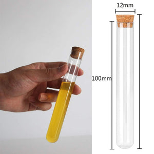 Planet Gates 20Pcs 12x100mm Transparent Laboratory Clear Plastic Test Tubes With Corks Caps School Lab Supplies, Wedding Favor Gift Tube