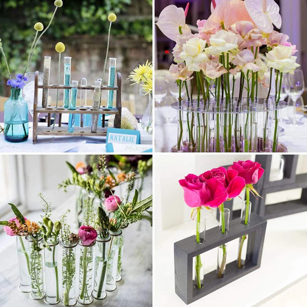 Planet Gates 20Pcs 12x100mm Transparent Laboratory Clear Plastic Test Tubes With Corks Caps School Lab Supplies, Wedding Favor Gift Tube