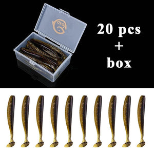 Planet Gates 20pcs 2 / 10 CM / CHINA QXO Fishing Soft Lure Worm With Box Silicone Bait Swimbait Streamer Sea Fishing Spoon Lure 7cm 10cm Wobbler Set