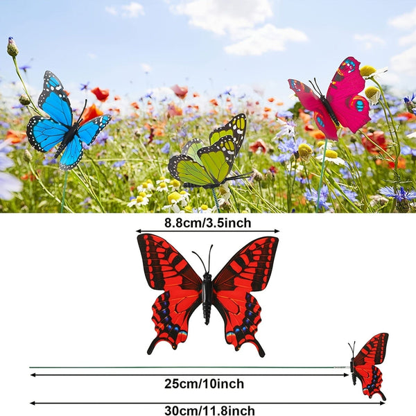 Planet Gates 20pcs 20pcs Butterfly Decoration Stakes Waterproof Garden Butterfly Wing Width 8.89cm Ornaments For Indoor/Outdoor Christmas Yard Decor