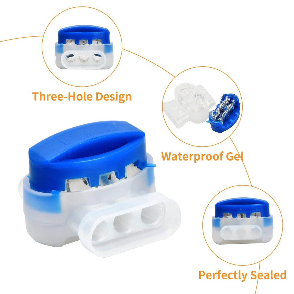 Planet Gates 20pcs 20pcs Cable Connectors, Waterproof Electrical Wire Connectors, Lawn Mower Connector, 314 Connector With Moisture-Proof Gel Resin Filled, 3 Wire Connectors For Auto Mower Robotic