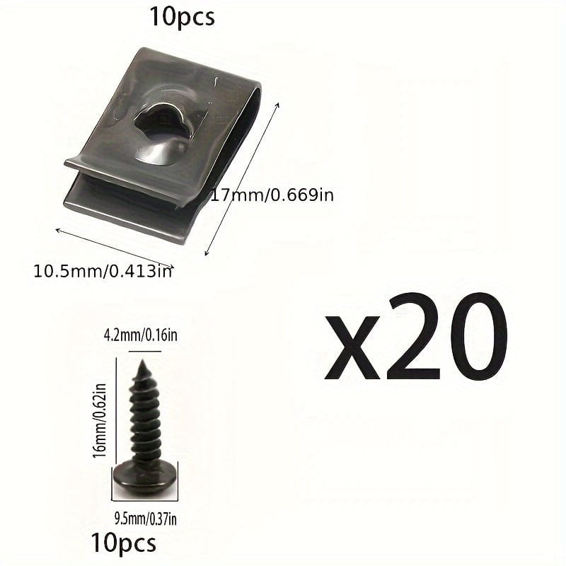 Planet Gates 20pcs 20pcs Car Screw Seat Fastener Clips, Car Engine Fender Bumper Guards Clamps, Car Accessories