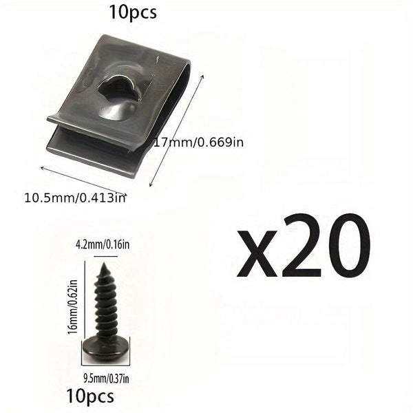 Planet Gates 20pcs 20pcs Car Screw Seat Fastener Clips, Car Engine Fender Bumper Guards Clamps, Car Accessories