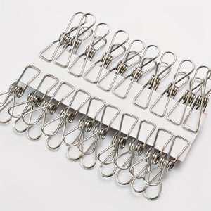 Planet Gates 20pcs 20pcs Stainless Steel Clothes Pins, Durable Clothes Pegs, Multi-Purpose Metal Wire Utility Clips For Laundry Home Kitchen Outdoor Travel Office