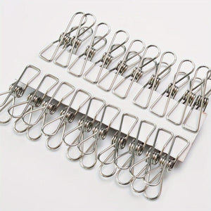 Planet Gates 20pcs 20pcs Stainless Steel Clothes Pins, Durable Clothes Pegs, Multi-Purpose Metal Wire Utility Clips For Laundry Home Kitchen Outdoor Travel Office