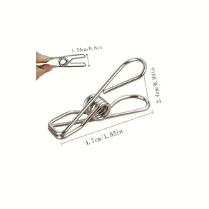 Planet Gates 20pcs 20pcs Stainless Steel Clothes Pins, Durable Clothes Pegs, Multi-Purpose Metal Wire Utility Clips For Laundry Home Kitchen Outdoor Travel Office