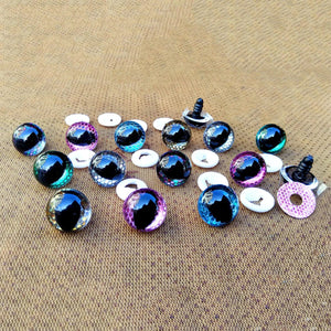 Planet Gates 20pcs 3D Honeycomb Cat Safety Eyes For Crochet Toys Glitter Amigurumi Crafts Plush Doll Eyes DIY Toy Accessories