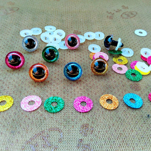 Planet Gates 20pcs 3D Plastic Glitter Safety Eyes For Crochet Toys Amigurumi Diy Mix Bulk Mixed Sizes Toy Doll Making 10/12/14/16/18/20/22mm