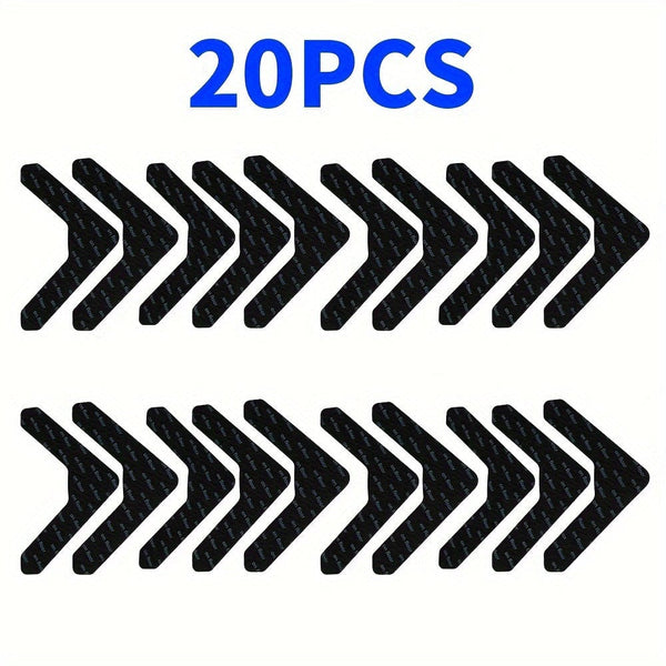 Planet Gates 20pcs 4/12/20pcs Rug Gripper Tape Double Sided Adhesive Non-Slip Rug Pad Tape Stickers Washable Area Rug Pad Carpet Tape Reusable Corner Side Grippers For Hardwood Floors And Tile