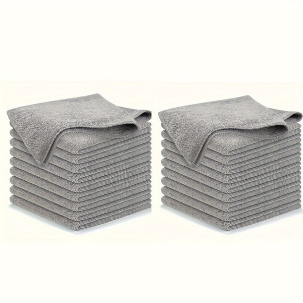 Planet Gates 20Pcs 5/10/20pcs Kitchen Towel, Ultra-fine Fiber Light Gray Cleaning Cloth Set, Absorbent, Soft And Stain-removing Cloth, For Cleaning Glass, Cooking Bench, Pot, Bowl, Water Tap, Lampblack Machine