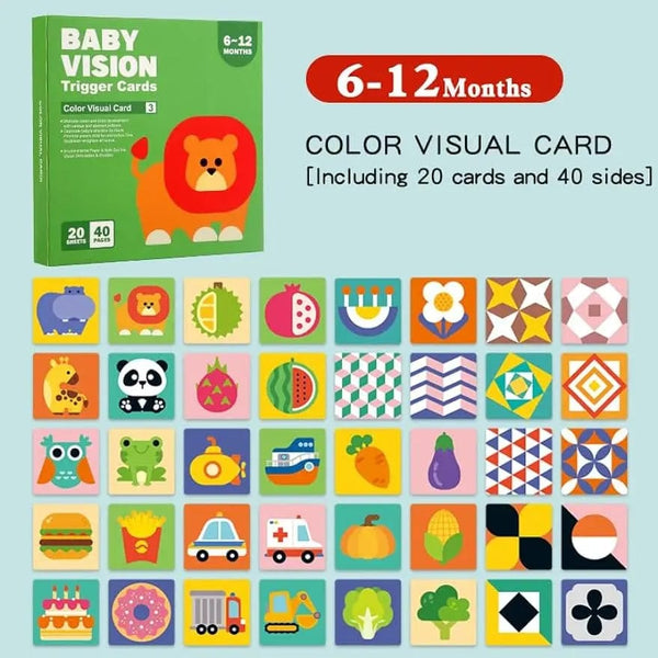 Planet Gates 20Pcs 6-12M / CHINA Montessori 0-12Month Baby Vision Stimulation Cards Black and White Contrast Cards Stimulate Newborn Visual Early Learning Toys
