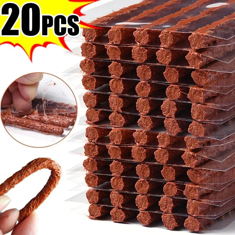 Planet Gates 20PCS black 3.5mm Tubeless Tire Repair Strips Car Motorcycle Bike Tyre Puncture Repairing Plug Seal Tools Rubber Strip Tires Repair Tool