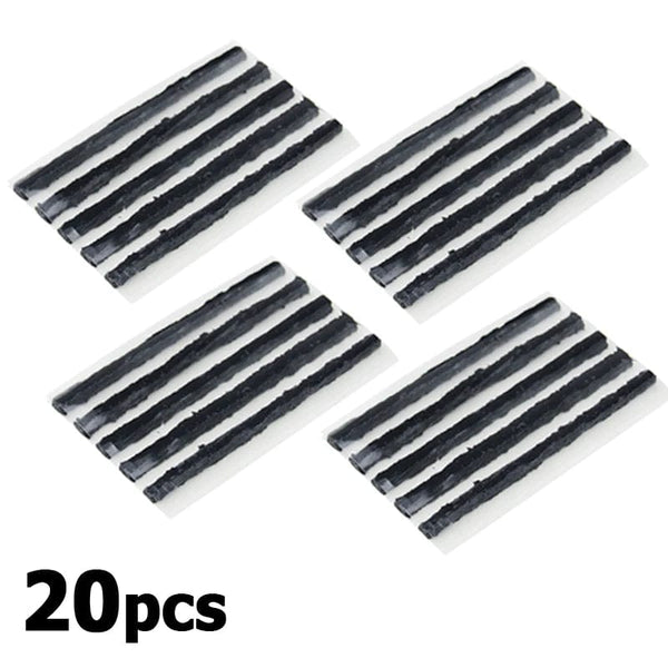 Planet Gates 20PCS black 3.5mm Tubeless Tire Repair Strips Car Motorcycle Bike Tyre Puncture Repairing Plug Seal Tools Rubber Strip Tires Repair Tool