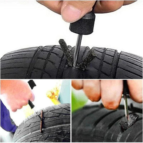 Planet Gates 20PCS black 3.5mm Tubeless Tire Repair Strips Car Motorcycle Bike Tyre Puncture Repairing Plug Seal Tools Rubber Strip Tires Repair Tool