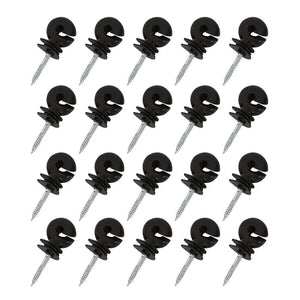 Planet Gates 20Pcs Electric Fence Offset Ring Insulator Wood Post Fencing Screw Timber Tape Wire Insulators Safe Garden Buildings Accessory