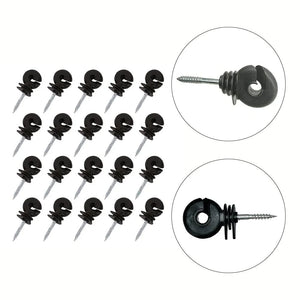 Planet Gates 20Pcs Electric Fence Offset Ring Insulator Wood Post Fencing Screw Timber Tape Wire Insulators Safe Garden Buildings Accessory