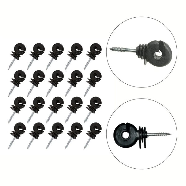 Planet Gates 20Pcs Electric Fence Offset Ring Insulator Wood Post Fencing Screw Timber Tape Wire Insulators Safe Garden Buildings Accessory