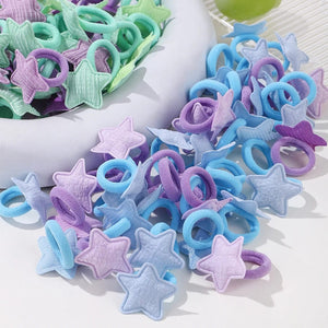 Planet Gates 20pcs Kids Elastic Hair Bands Girls Plush Ball Rubber Band For Children Sweets Scrunchie Hair Ties Clip Baby Hair Accessories