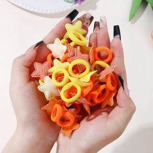 Planet Gates 20pcs Kids Elastic Hair Bands Girls Plush Ball Rubber Band For Children Sweets Scrunchie Hair Ties Clip Baby Hair Accessories