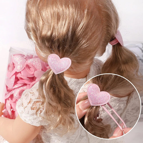 Planet Gates 20pcs Kids Elastic Hair Bands Girls Plush Ball Rubber Band For Children Sweets Scrunchie Hair Ties Clip Baby Hair Accessories