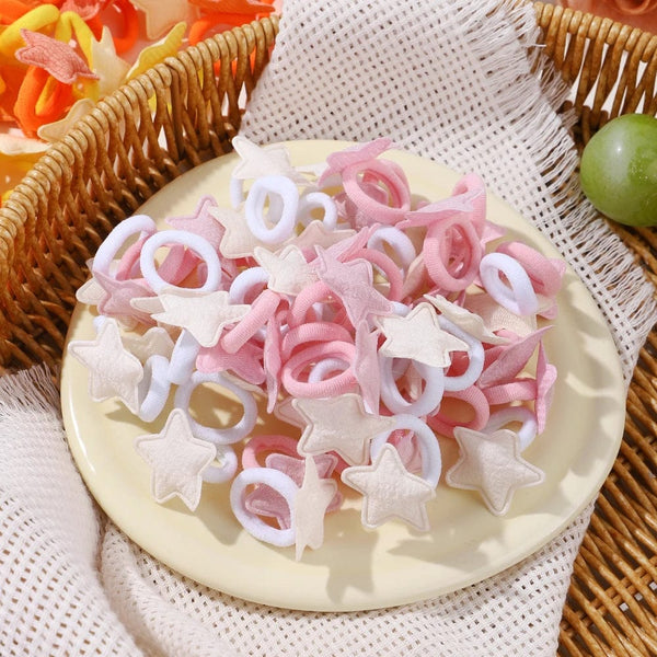 Planet Gates 20pcs Kids Elastic Hair Bands Girls Plush Ball Rubber Band For Children Sweets Scrunchie Hair Ties Clip Baby Hair Accessories