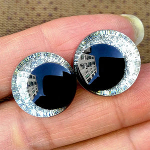 Planet Gates 20pcs/lot 3D Glitter Safety Eyes For Toys Amigurumi Trapezoidal Knitted Cuddly Felt Plush Toy Red Eye Big Large Size 16/20/25mm