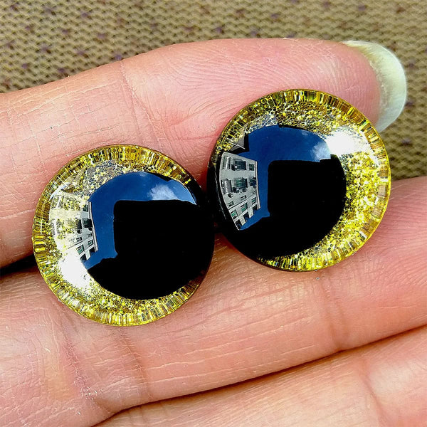 Planet Gates 20pcs/lot 3D Glitter Safety Eyes For Toys Amigurumi Trapezoidal Knitted Cuddly Felt Plush Toy Red Eye Big Large Size 16/20/25mm