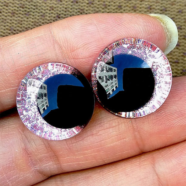 Planet Gates 20pcs/lot 3D Glitter Safety Eyes For Toys Amigurumi Trapezoidal Knitted Cuddly Felt Plush Toy Red Eye Big Large Size 16/20/25mm