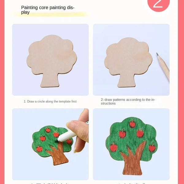 Planet Gates 20pcs Montessori Kids Drawing Toys Wooden DIY Painting Template Stencils Learning Educational Toys for Children Wooden Toy Gift