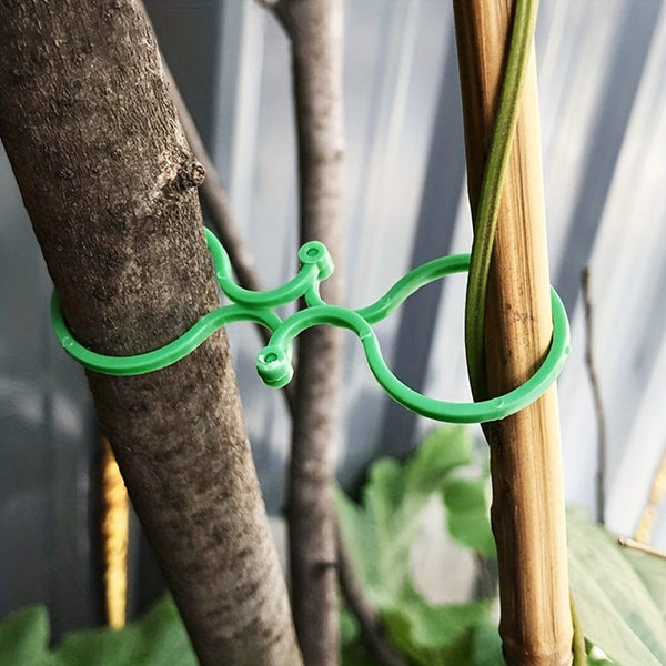 Planet Gates 20pcs Plastic Garden Vine Strapping Clips Tie Plant Bundled Buckle Ring Holder Garden Tomato Plants Stand Support Tool