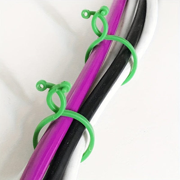 Planet Gates 20pcs Plastic Garden Vine Strapping Clips Tie Plant Bundled Buckle Ring Holder Garden Tomato Plants Stand Support Tool