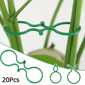 Planet Gates 20pcs Plastic Garden Vine Strapping Clips Tie Plant Bundled Buckle Ring Holder Garden Tomato Plants Stand Support Tool