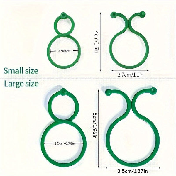 Planet Gates 20pcs Plastic Garden Vine Strapping Clips Tie Plant Bundled Buckle Ring Holder Garden Tomato Plants Stand Support Tool
