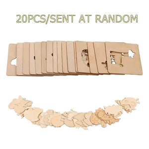 Planet Gates 20Pcs random 20pcs Montessori Kids Drawing Toys Wooden DIY Painting Stencils Template Craft Toys Puzzle Educational Toys for kids Gifts