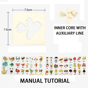 Planet Gates 20Pcs random 20pcs Montessori Kids Drawing Toys Wooden DIY Painting Stencils Template Craft Toys Puzzle Educational Toys for kids Gifts